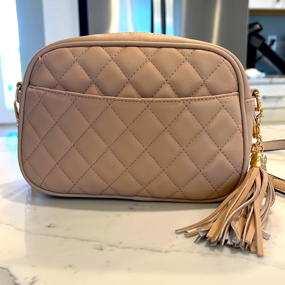 Lola Mae tan quilted crossbody / shoulder bag - Picture 2 of 11